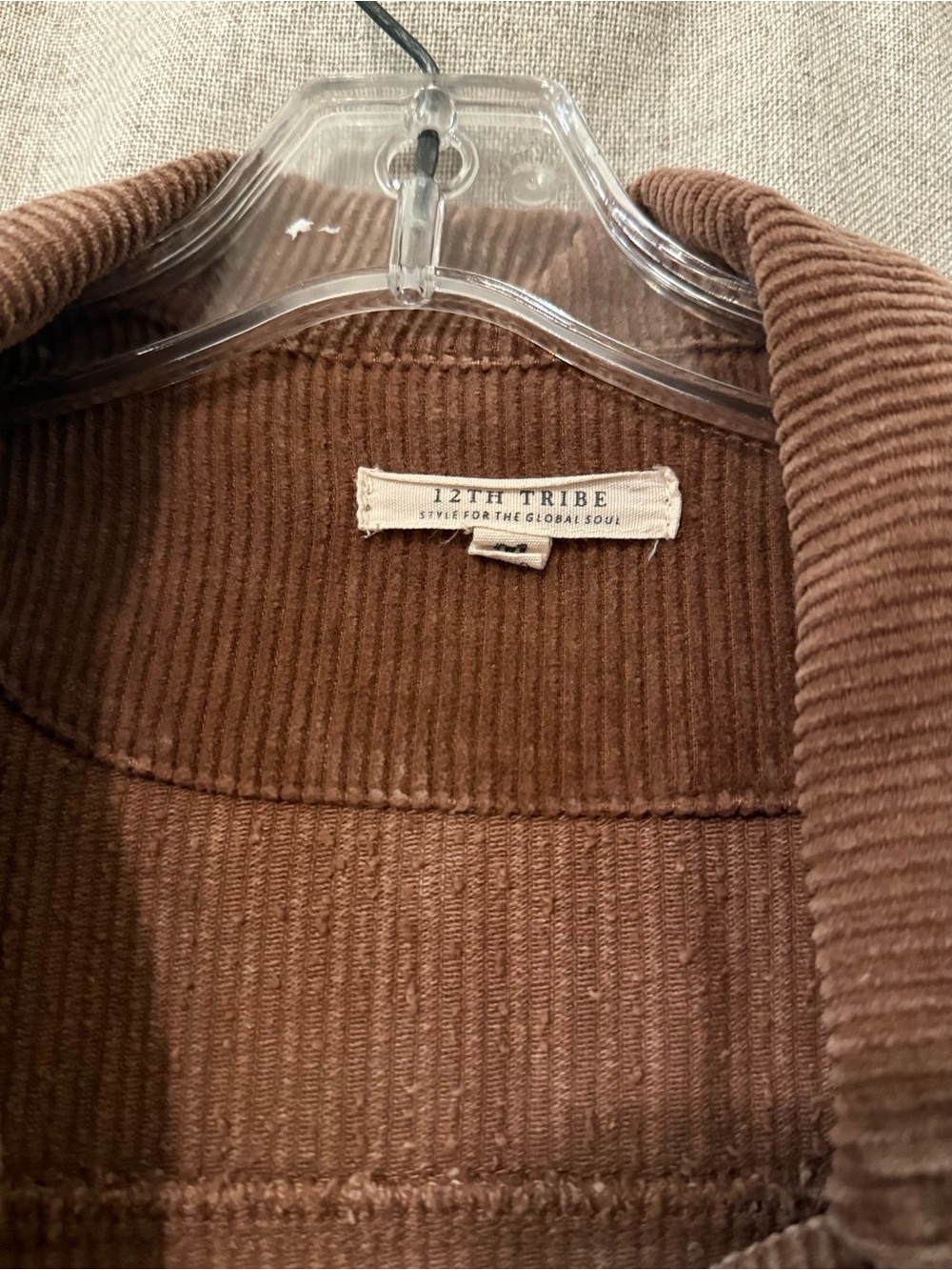 12th Tribe Oversized Raw Edge Corduroy Shacket | M - Picture 3 of 7